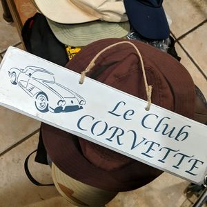 Le Club Corvette Wooden Sign